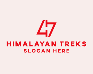 Red Number 47  logo design