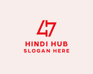 Red Number 47  logo design