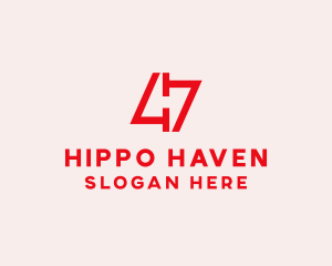 Red Number 47  logo design