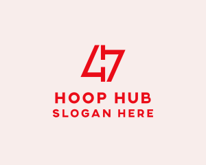 Red Number 47  logo design