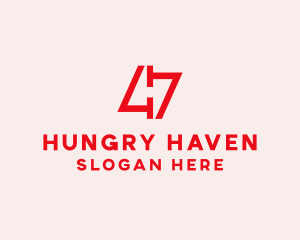 Red Number 47  logo design