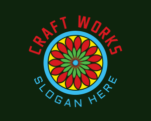 Maker - Flower Mandala Stained Glass logo design