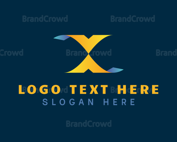 Ribbon Marketing Firm Letter X Logo