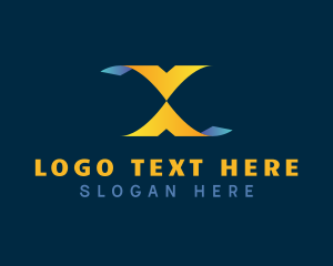 Media Agency - Ribbon Marketing Firm Letter X logo design