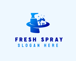 Spray Bottle Housekeeper logo design