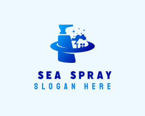 Spray Bottle Housekeeper logo design