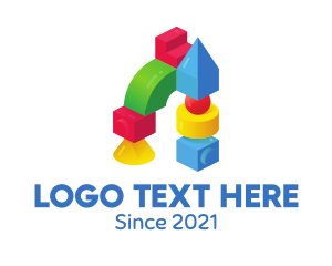 Playful - Children's Toy Block logo design