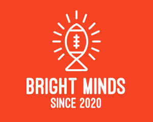 Bright American Football Fish logo design