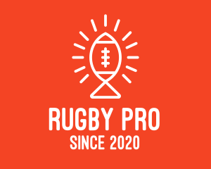 Rugby - Bright American Football Fish logo design