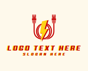 Technology - Lightning Cord Cable logo design