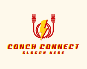 Lightning Cord Cable logo design