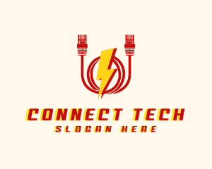 Ethernet - Lightning Cord Cable logo design