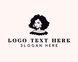 African - Woman Hairstyle Salon logo design
