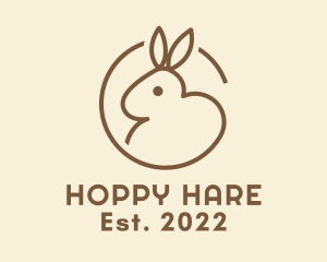 Cute Brown Hare logo design