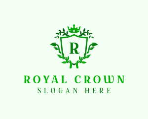 Shield Crown Wreath logo design