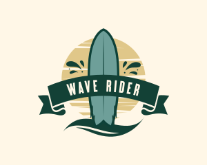 Surfboard Wave Resort logo design