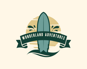 Surfboard Wave Resort logo design