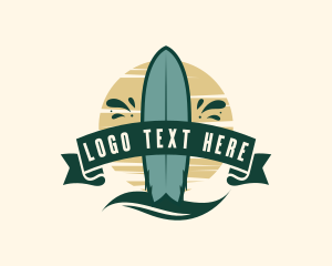 Surfing Equipment - Surfboard Wave Resort logo design