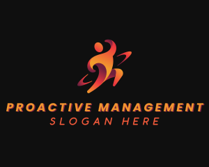 Person Leadership Management logo design