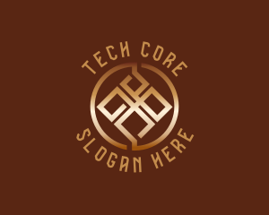 Finance Tech Emblem logo design