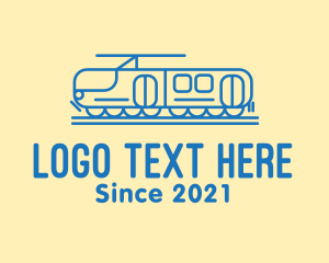 Locomotive - Blue Train Tram Railroad logo design