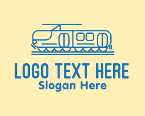 Blue Train Tram Railroad Logo