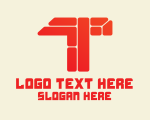 Joinery - Letter T Brick Wall logo design