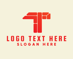 Letter T - Letter T Brick Wall logo design