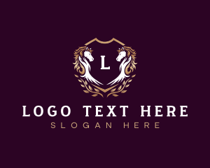 Elegant - Horse Shield Crest logo design