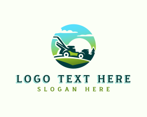 Vegetation - Lawn Mower Landscaping logo design