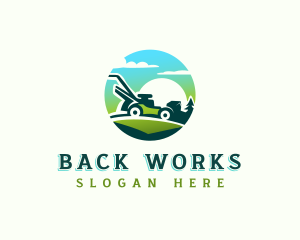 Lawn Mower Landscaping logo design