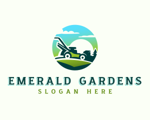 Lawn Mower Landscaping logo design