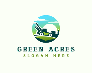 Lawn Mower Landscaping logo design