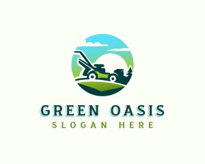 Vegetation - Lawn Mower Landscaping logo design