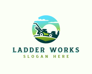 Lawn Mower Landscaping logo design