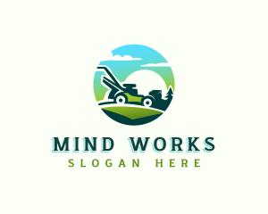 Lawn Mower Landscaping logo design