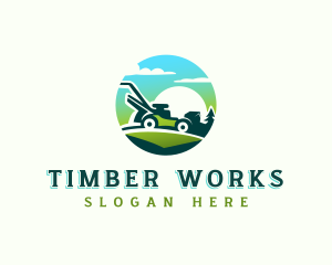 Lawn Mower Landscaping logo design