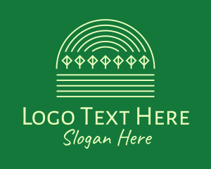 Stripe - Green Natural Forest Park logo design