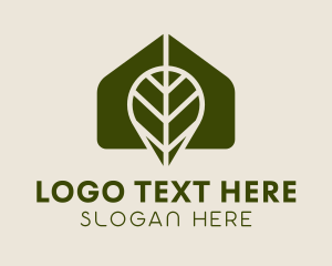 House Yard - Greenhouse Leaf Gardening logo design