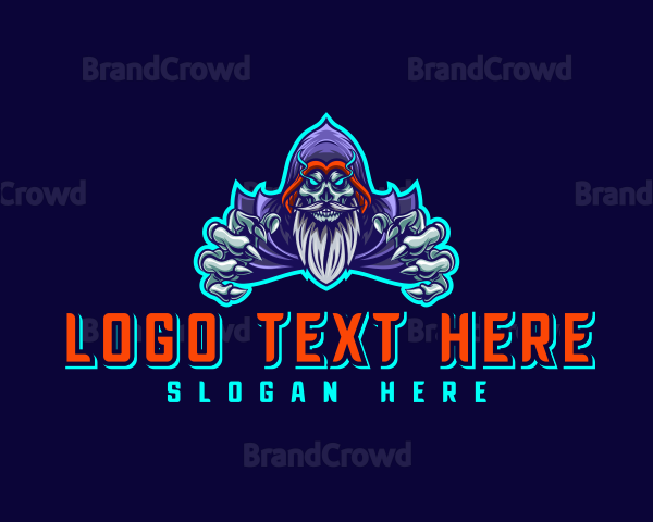 Sorcerer Wizard Skull Logo