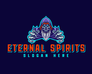 Sorcerer Wizard Skull logo design