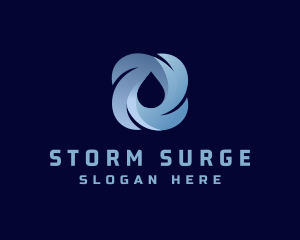 Hurricane - Rain Storm Water Droplet logo design