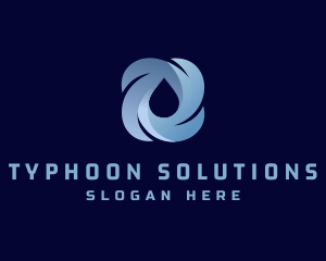 Typhoon - Rain Storm Water Droplet logo design