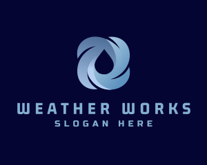 Meteorology - Rain Storm Water Droplet logo design