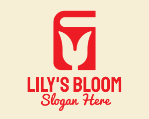 Lily - Red Tulip Book logo design