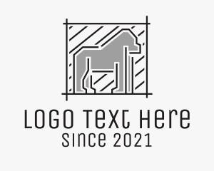 Tiler - Gorilla Animal Square logo design