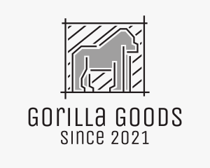 Gorilla - Gorilla Animal Square logo design