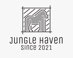 Gorilla Animal Square logo design