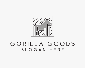 Gorilla Animal Square logo design