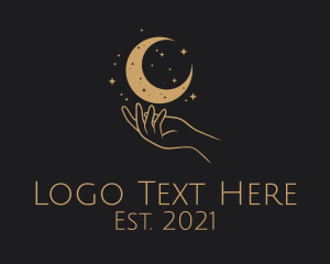 Mystic - Astrological Moon Hand logo design